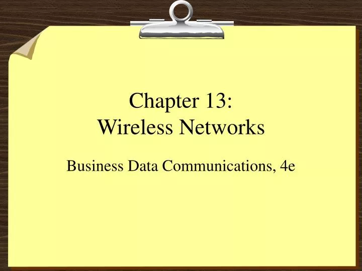 chapter 13 wireless networks