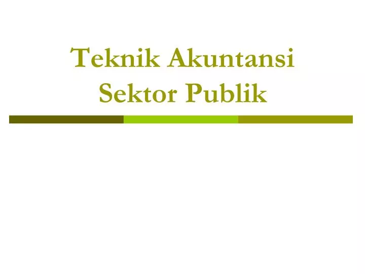 teknik akuntansi sektor publik