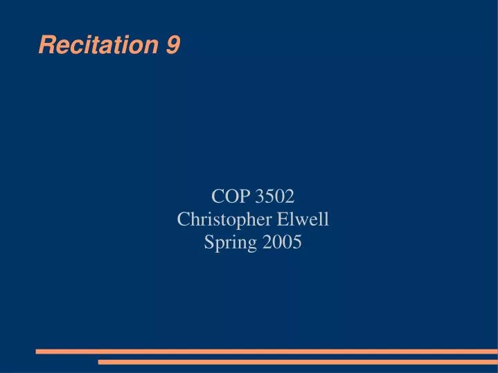 cop 3502 christopher elwell spring 2005