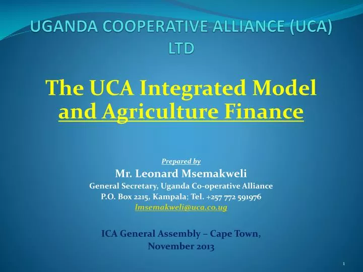 uganda cooperative alliance uca ltd