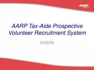 AARP Tax-Aide Prospective Volunteer Recruitment System