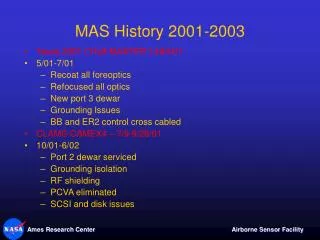MAS History 2001-2003