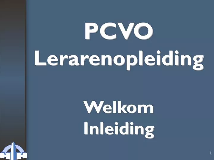 pcvo lerarenopleiding welkom inleiding