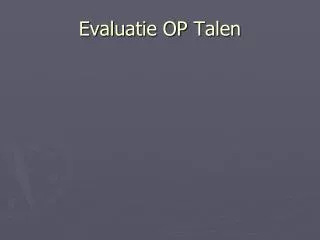 evaluatie op talen