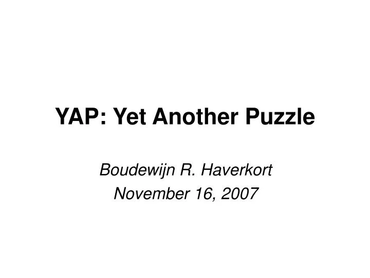 yap yet another puzzle