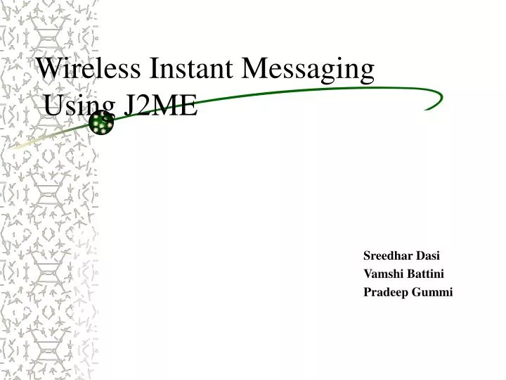 wireless instant messaging using j2me