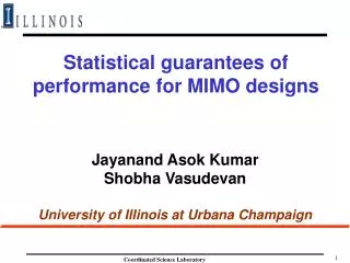 Statistical guarantees of performance for MIMO designs