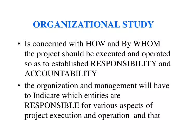 organizational study