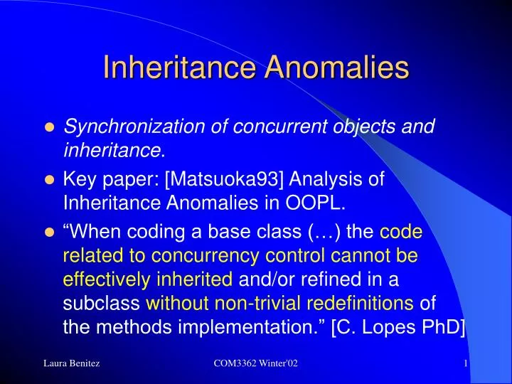 inheritance anomalies