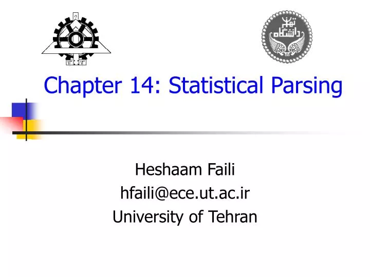 chapter 14 statistical parsing