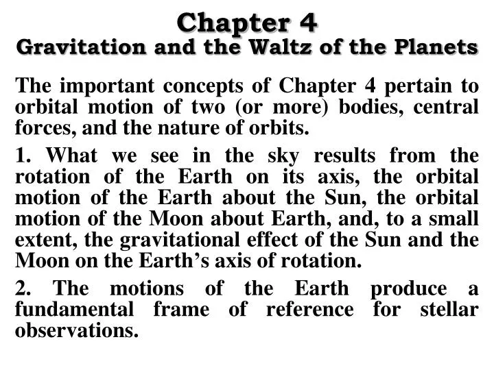 chapter 4 gravitation and the waltz of the planets