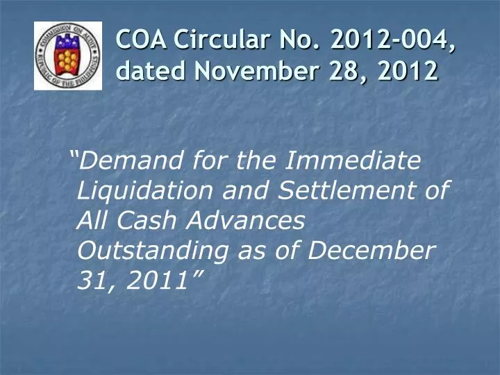 coa circular no 2012 004 dated november 28 2012