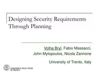 Designing Security Requirements Through Planning