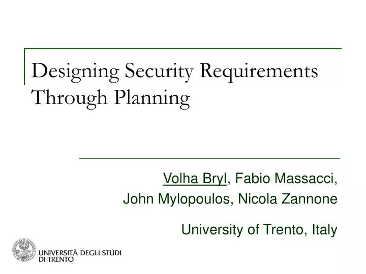 designing security requirements through planning