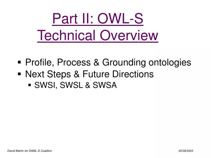 part ii owl s technical overview
