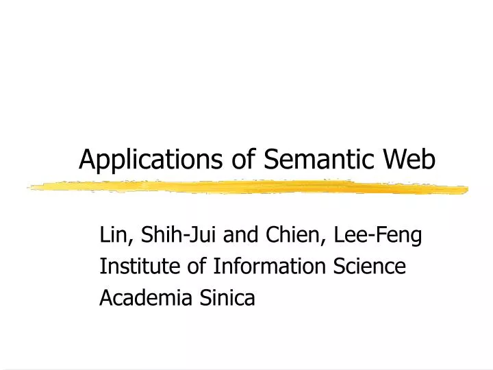 applications of semantic web