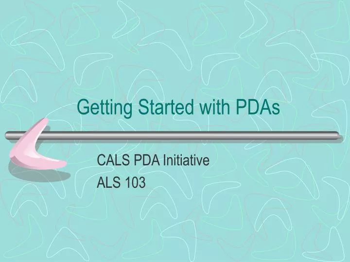 getting started with pdas