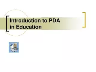 Introduction to PDA in Education