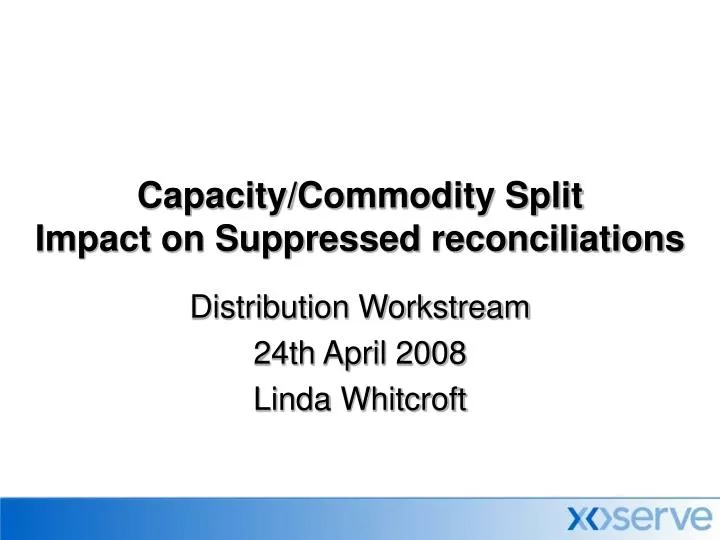 capacity commodity split impact on suppressed reconciliations