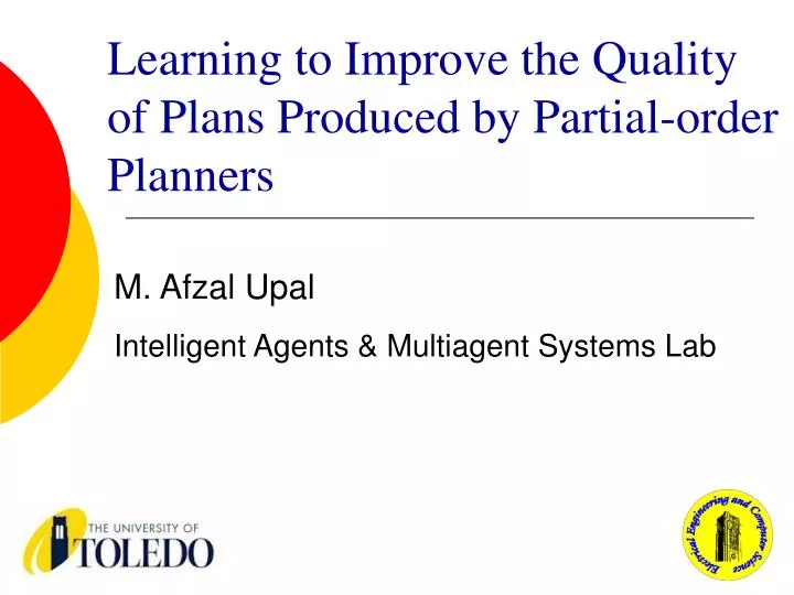 learning to improve the quality of plans produced by partial order planners