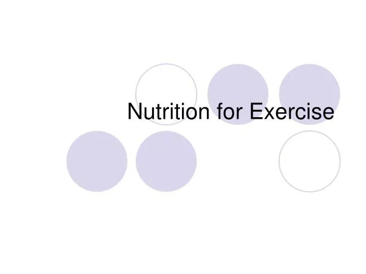 nutrition for exercise