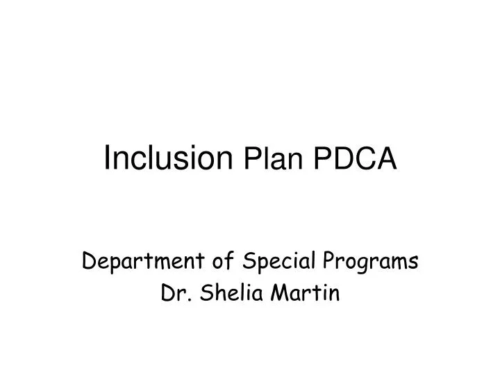 inclusion plan pdca