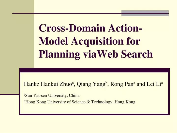 cross domain action model acquisition for planning viaweb search