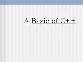 a basic of c