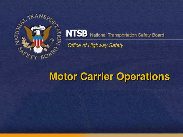 motor carrier operations