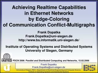 Achieving Realtime Capabilities in Ethernet Networks by Edge-Coloring