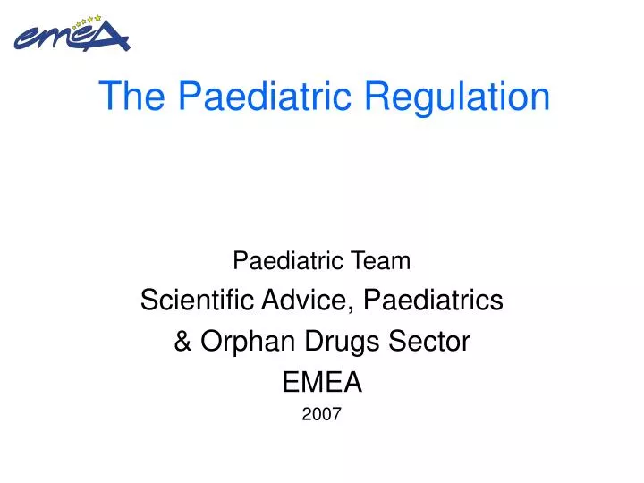 the paediatric regulation
