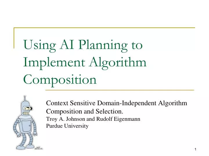 using ai planning to implement algorithm composition