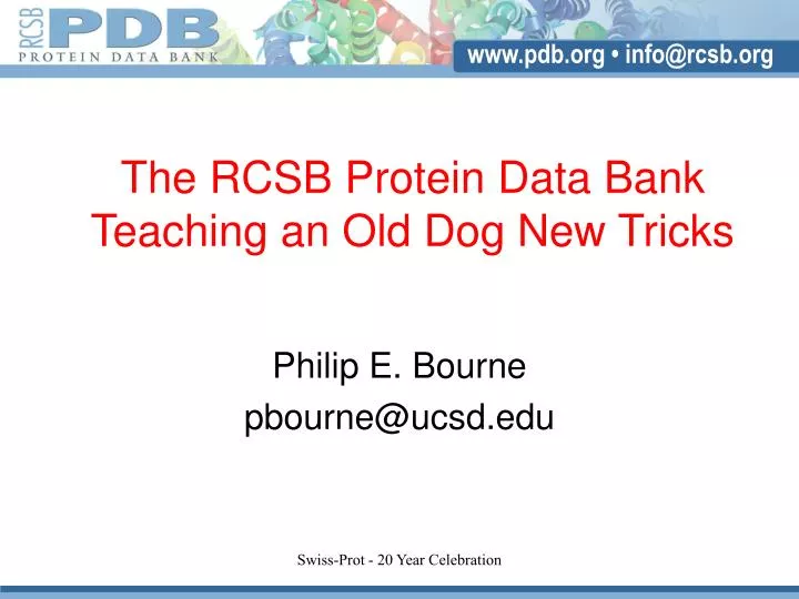 the rcsb protein data bank teaching an old dog new tricks