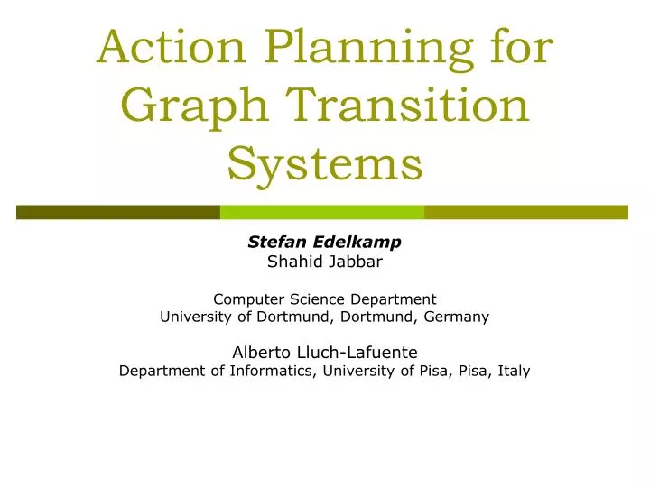 action planning for graph transition systems