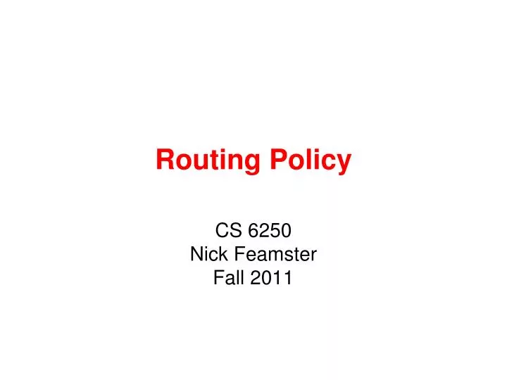 routing policy