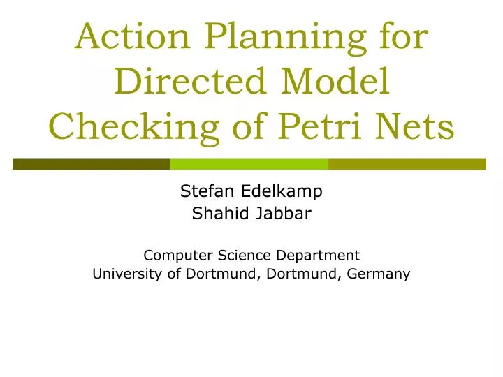 action planning for directed model checking of petri nets