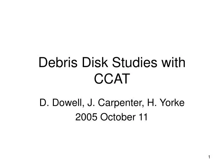 debris disk studies with ccat