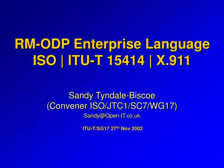 rm odp enterprise language iso itu t 15414 x 911