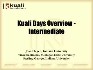 Kuali Days Overview - Intermediate