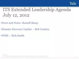 its extended leadership agenda july 12 2012