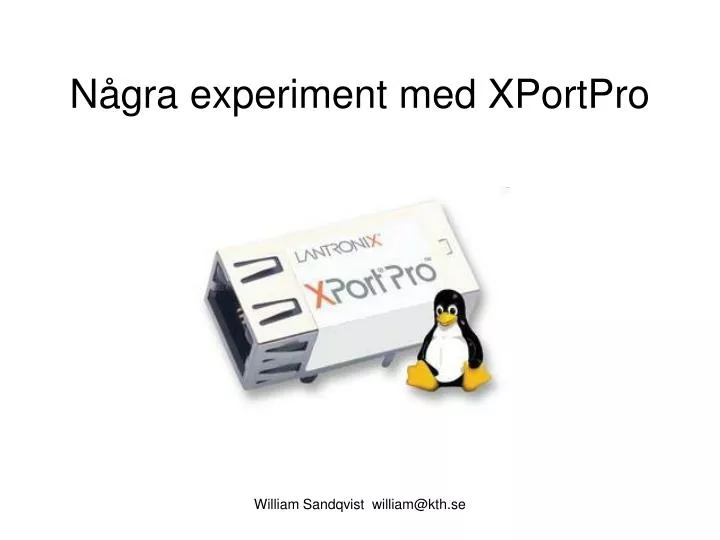 n gra experiment med xportpro