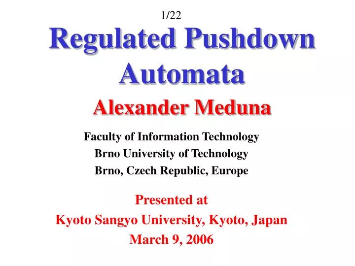 regulated pushdown automata