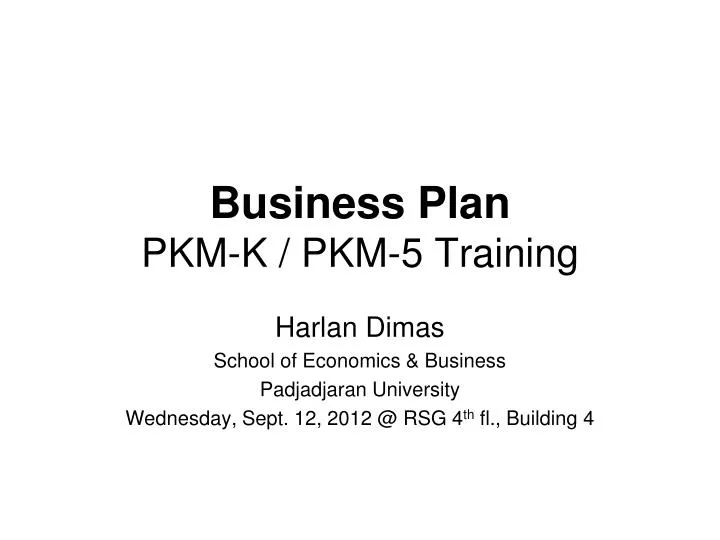business plan pkm k pkm 5 training