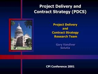 Project Delivery and Contract Strategy (PDCS)