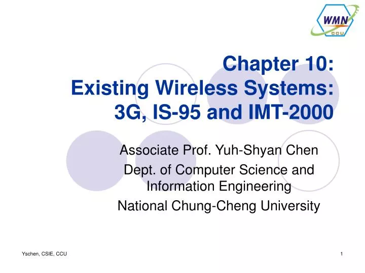 chapter 10 existing wireless systems 3g is 95 and imt 2000