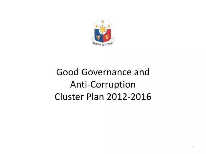 good governance and anti corruption cluster plan 2012 2016
