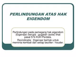 perlindungan atas hak eigendom