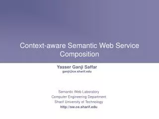 Context-aware Semantic Web Service Composition