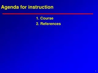 Agenda for instruction