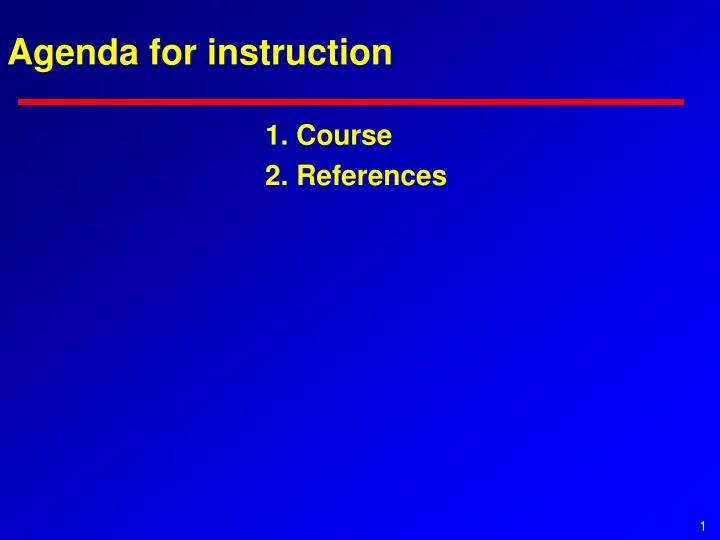 agenda for instruction
